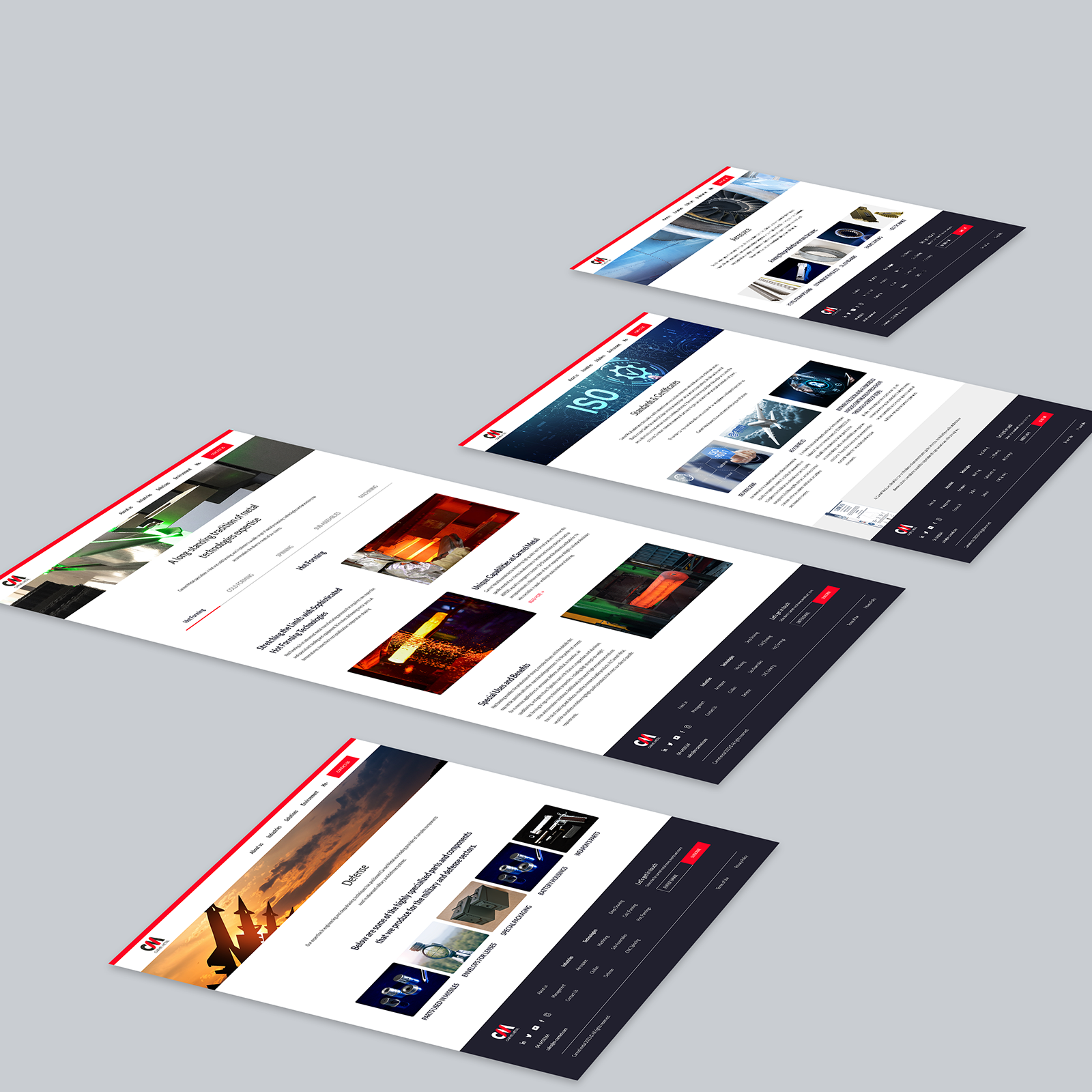 Carmel Metal website page designs