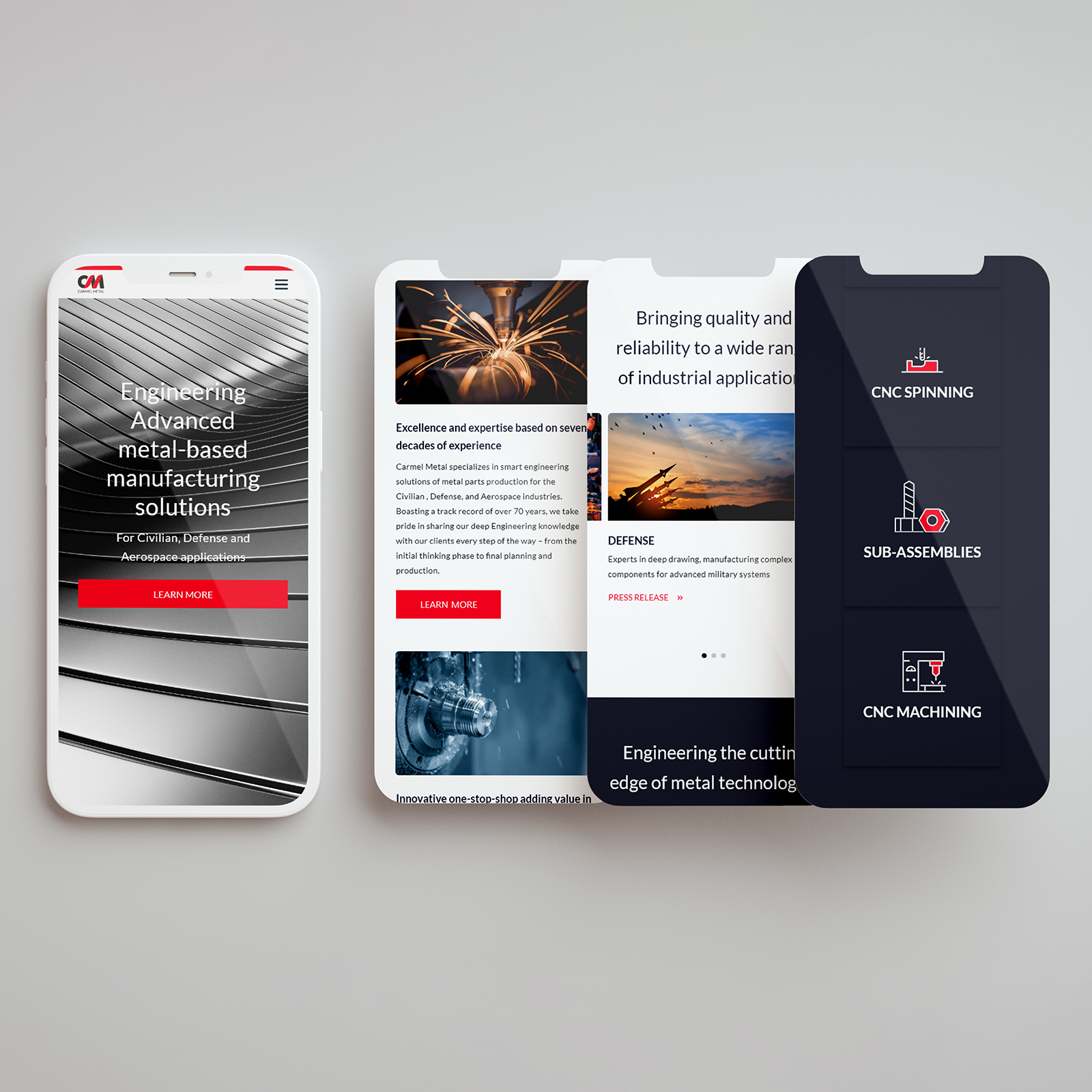 Carmel Metal responsive mobile screens