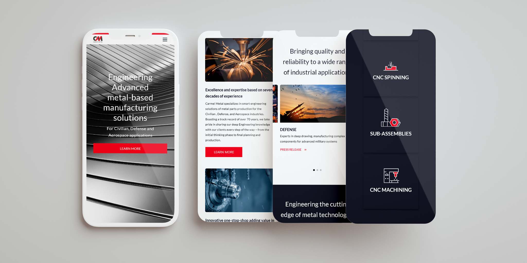 Carmel Metal responsive mobile screens