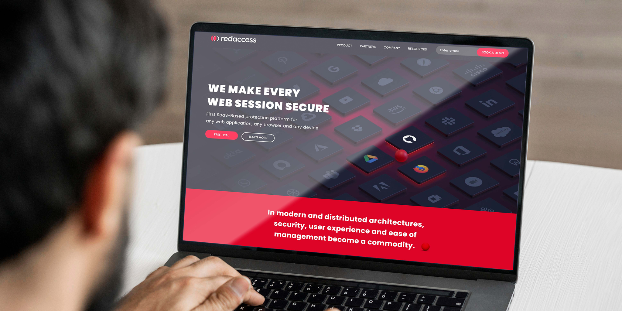 Red Access website shown on a laptop