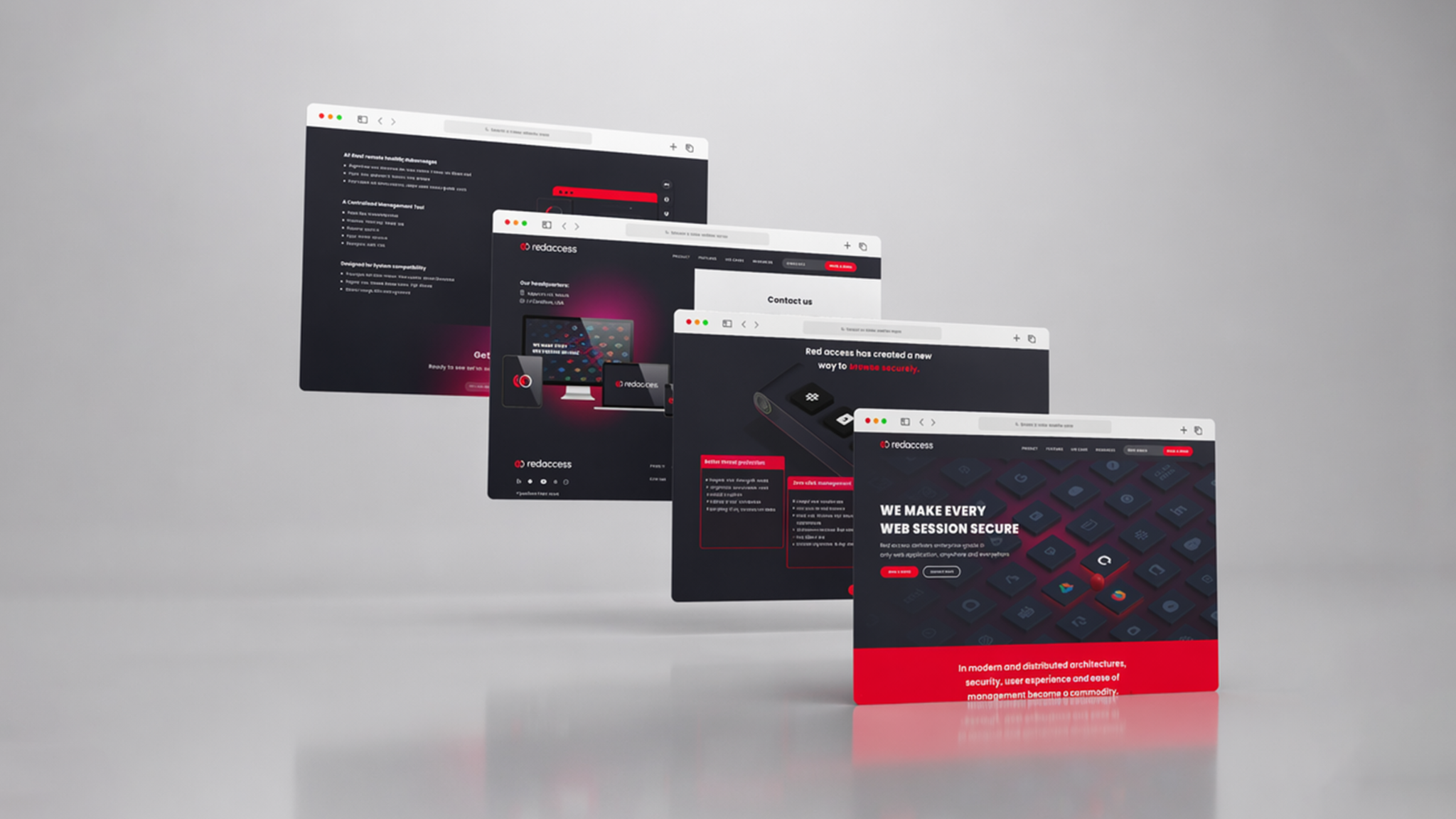 Red Access website page designs